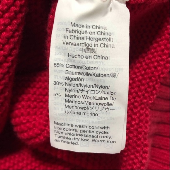 J Crew Red Cotton/Merino Wool Sweater - Picture 8 of 10